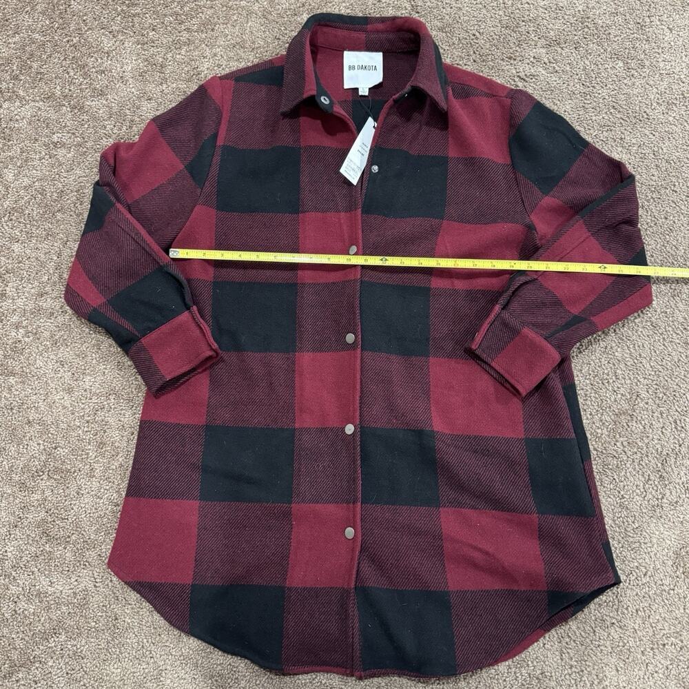 BB Dakota Black And Red Flannel Jacket Women’s Large - Picture 4 of 5